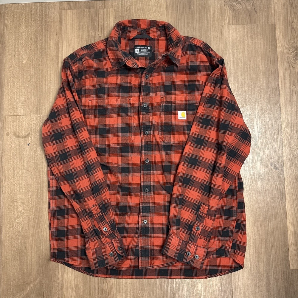 Carhartt Mens Heavyweight Flannel Loose Fit Long Sleeve Plaid Shirt TW4451-M XL